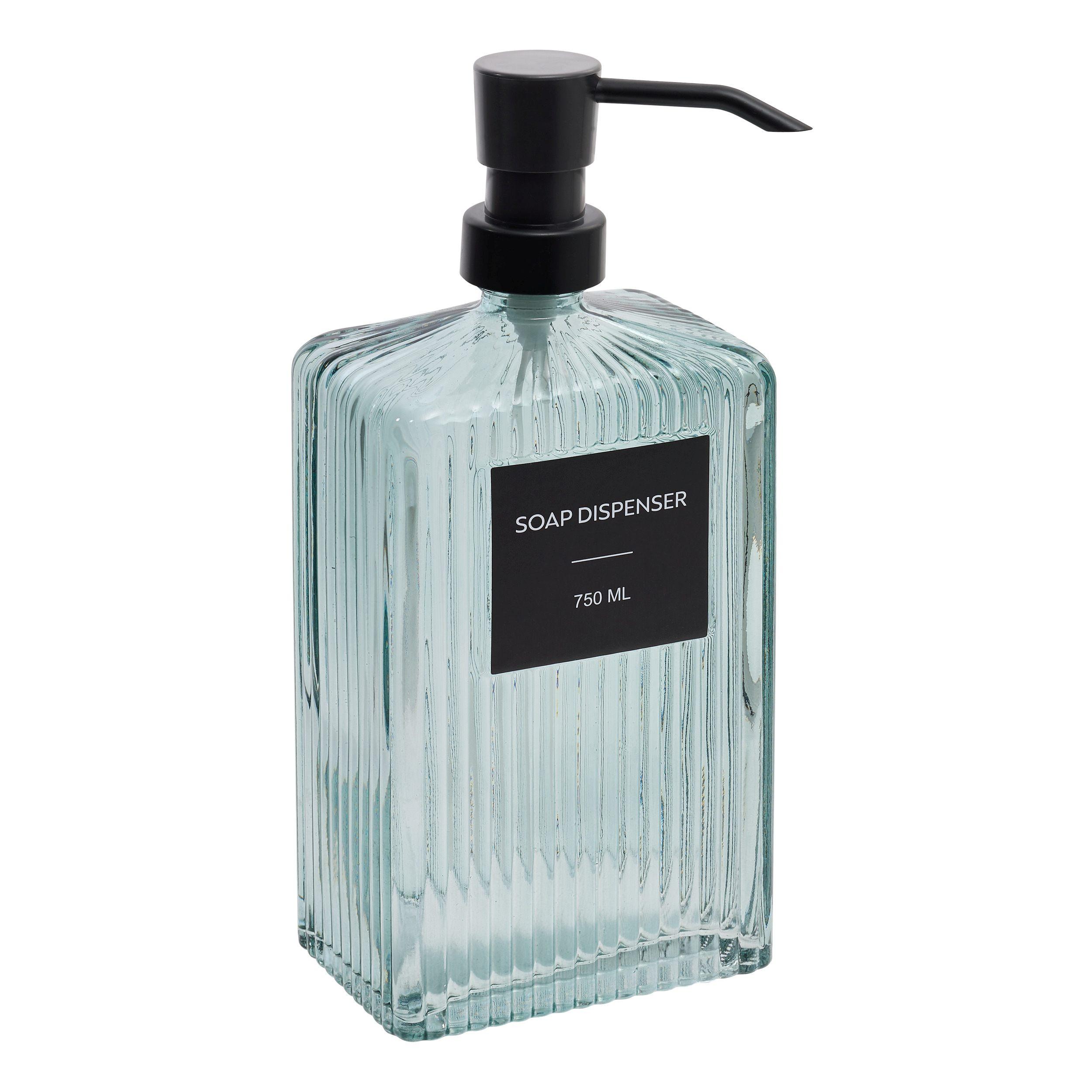 Dozator săpun Sally cca. 750 ml - albastru/transparent, Basics, sticlă (10/7/22,5cm)