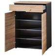 Dulap Pentru Pantofi Memphis - culoare lemn stejar/grafit, Modern, compozit lemnos (80/107/38cm) - Modern Living Dulap Pentru Pantofi Memphis - culoare lemn stejar/grafit, Modern, compozit lemnos (80/107/38cm) - Modern Living
