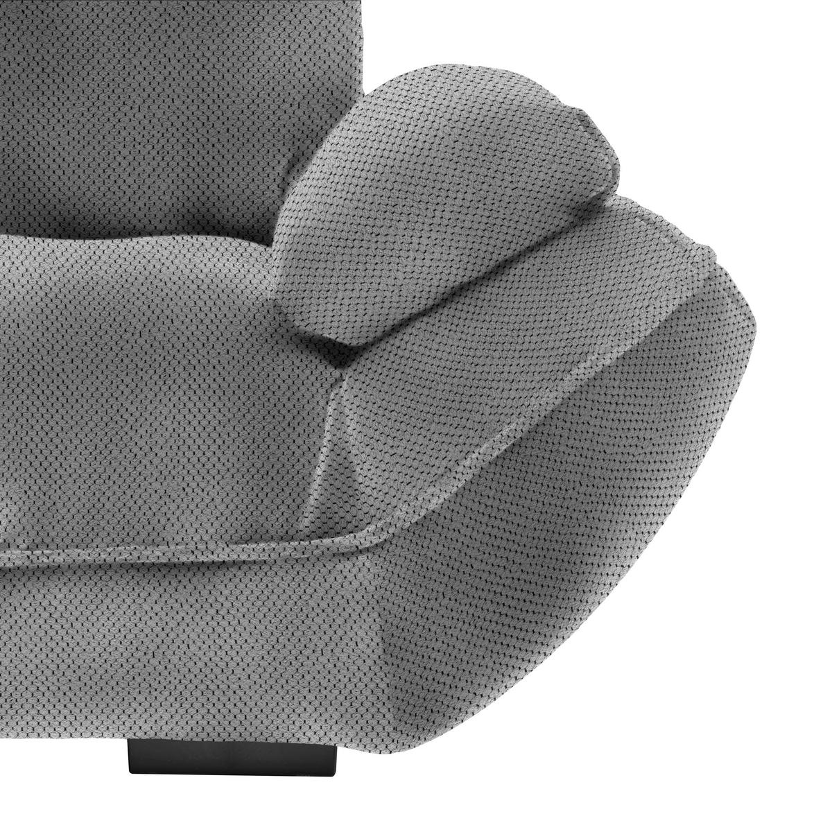 Wohnlandschaft Vivo Grau - Schwarz/Grau, MODERN, Kunststoff/Textil (179/63/317cm) - Premium Living