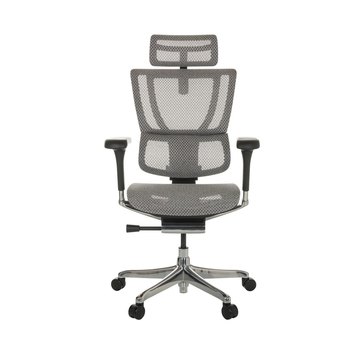 Drehstuhl Ergohuman Slim Hellgrau ca. 69x116-138x66cm - Silberfarben/Hellgrau, Basics, Kunststoff/Textil (69/116-138/66cm) - MID.YOU