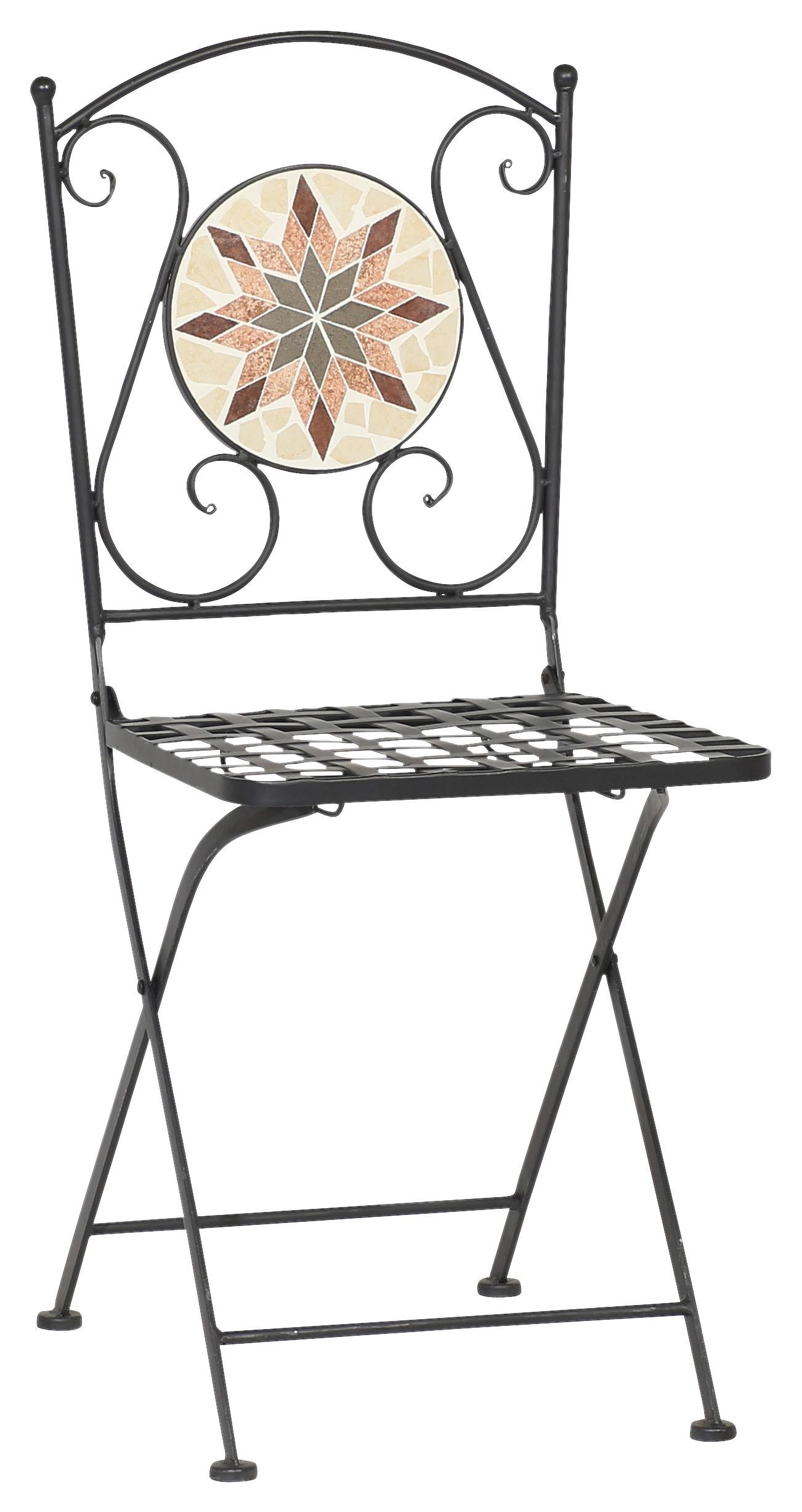 GARTENSTUHL 875336 - Multicolor/Schwarz, MODERN, Keramik/Metall (39/89,5/49,5cm) - Siena Garden