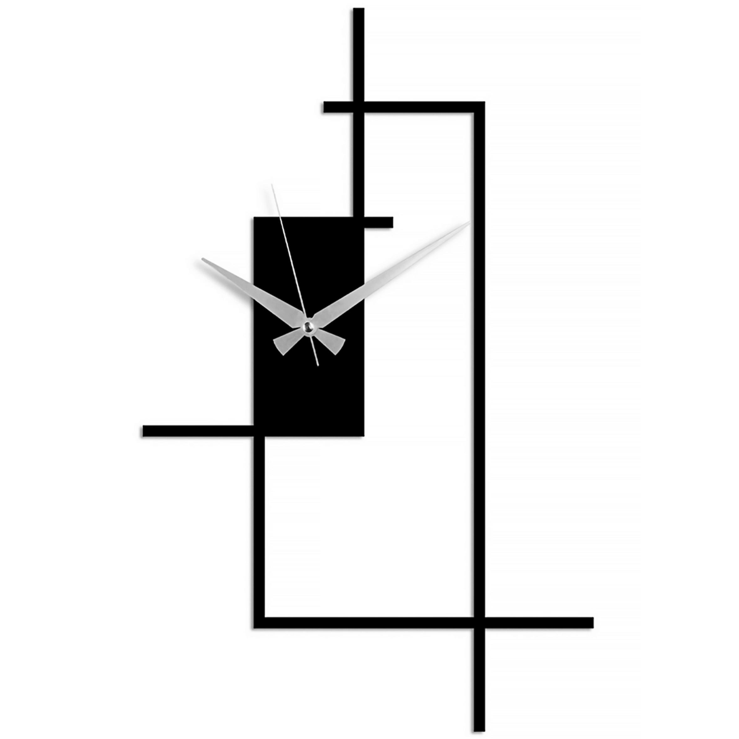ZEGAR ŚCIENNY CORNER - czarny, Lifestyle, metal (30/49/3cm)