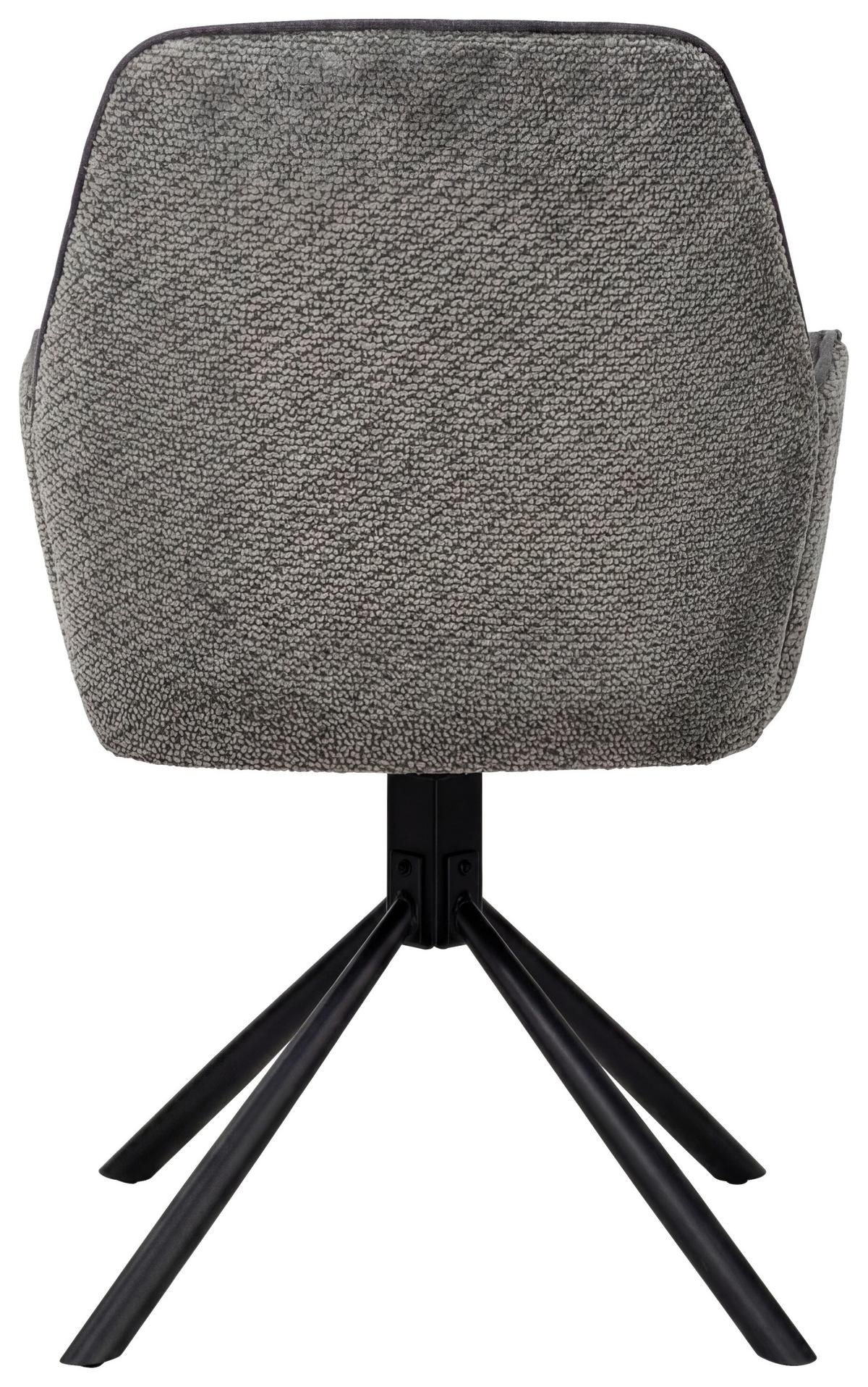 Armlehnstuhl Queens Anthrazit - Anthrazit/Schwarz, Design, Textil/Metall (60/89/64cm) - Mömax