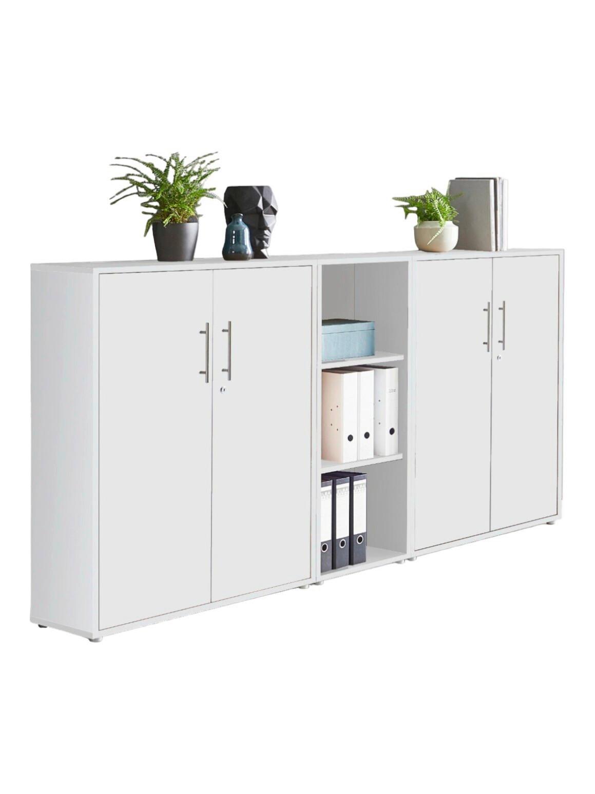 Aktenschrank Office Edition Sw Set 8 Weiß - Weiß, MODERN, Holzwerkstoff (213/114/33cm) - MID.YOU