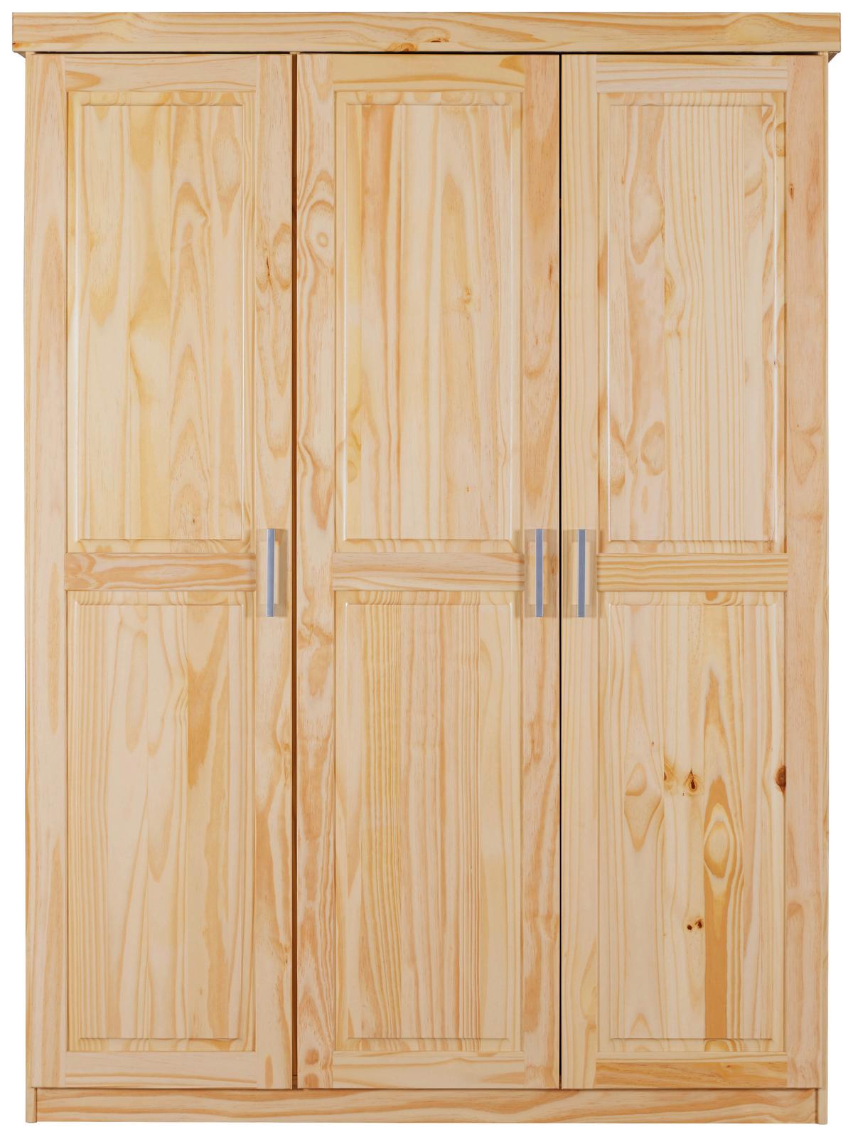 Drehtürenschrank Pelle ca. 140x190x55 cm Naturfraben - Silberfarben/Naturfarben, LIFESTYLE, Holz/Kunststoff (140/190/55cm) - MID.YOU