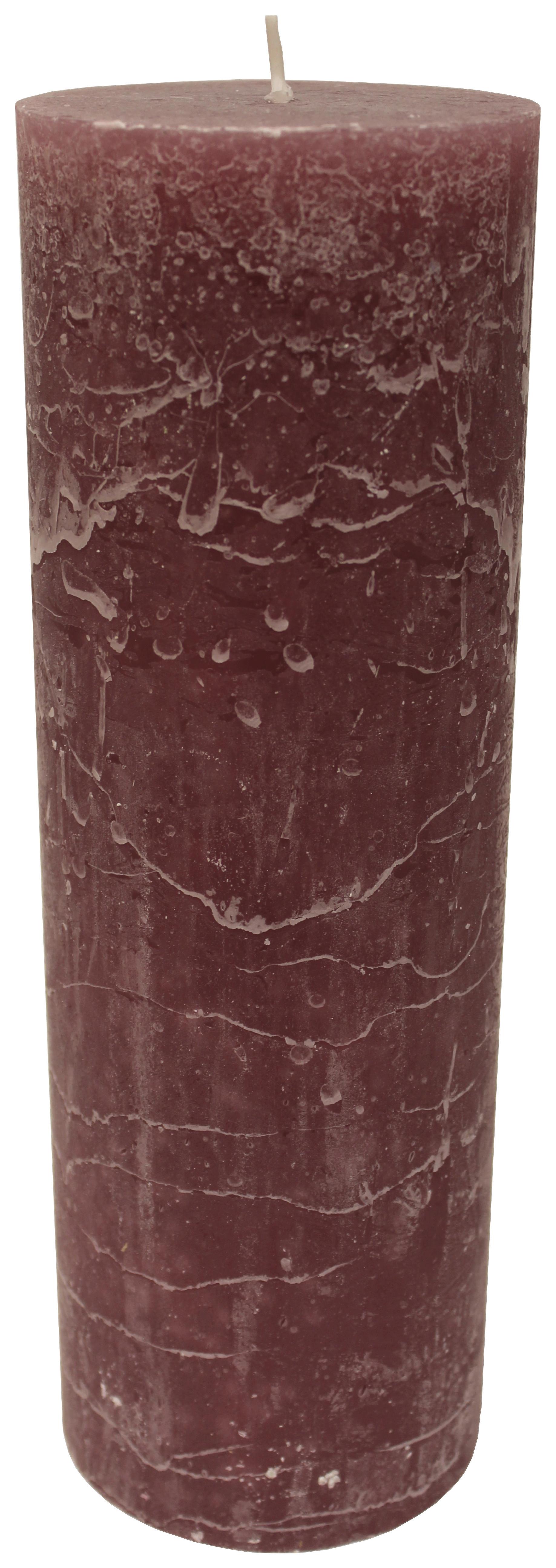 Tömbgyertya Ruth - szilva/barna, Modern (10/30cm) - Premium Living