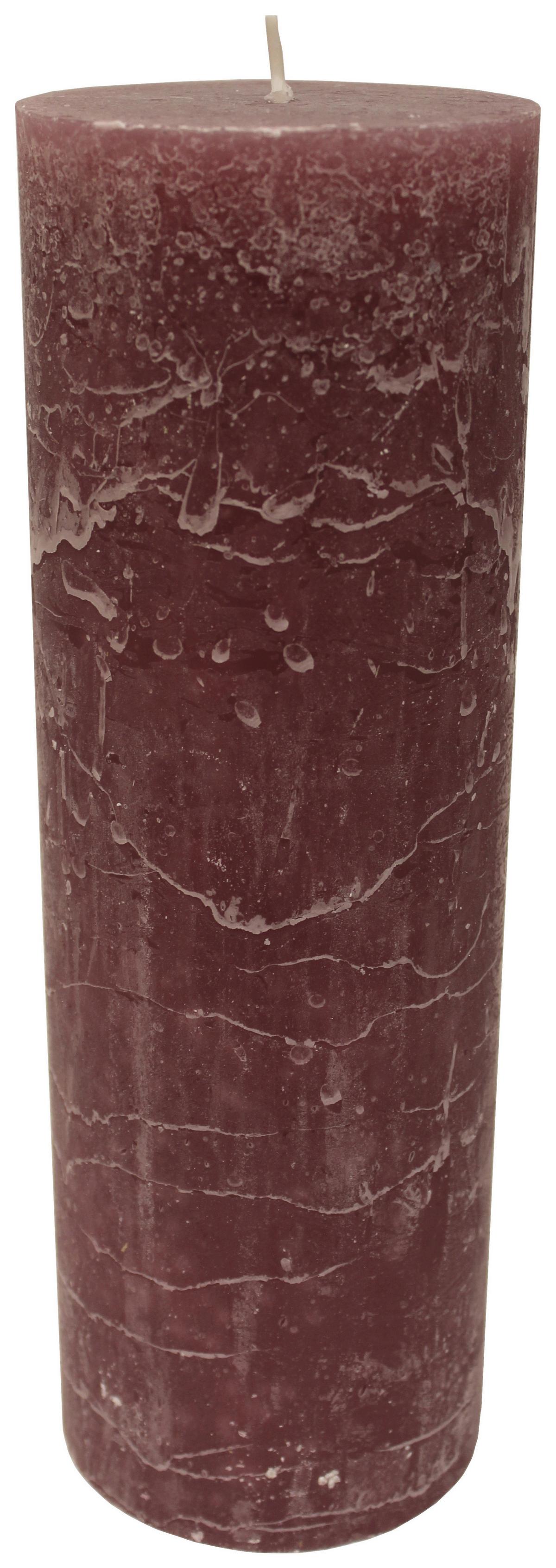 Sveča Ruth - temno roza/siva, Moderno (10/30cm) - Premium Living