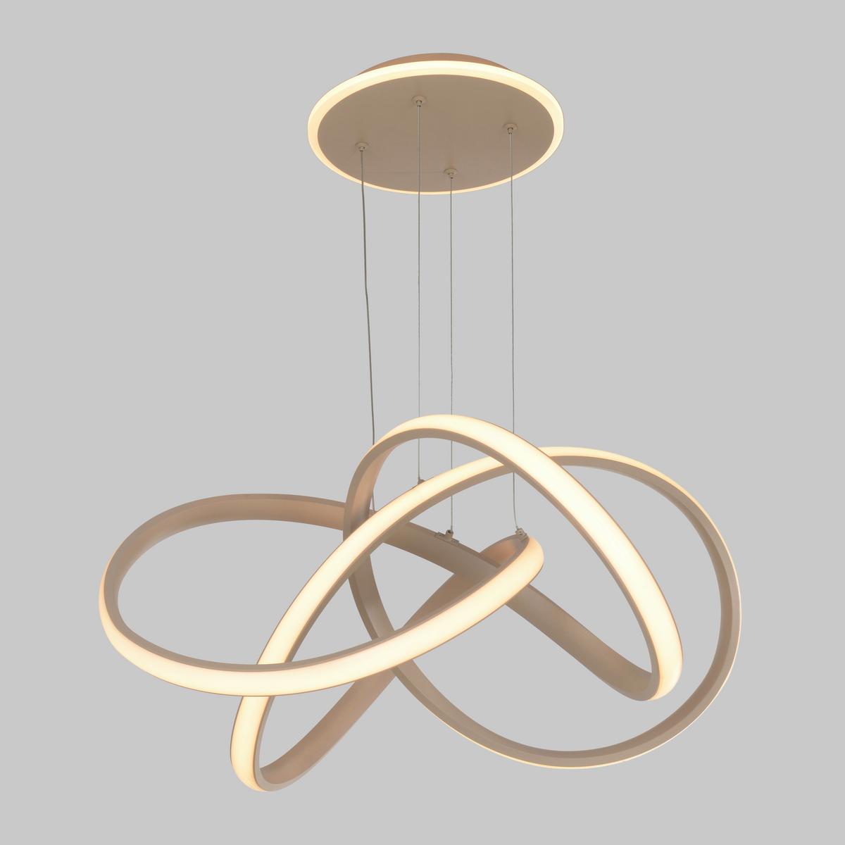 LAMPA WISZĄCA LED 6064-113 BANDOL - kolor piaskowy, Design, metal (64/150cm)