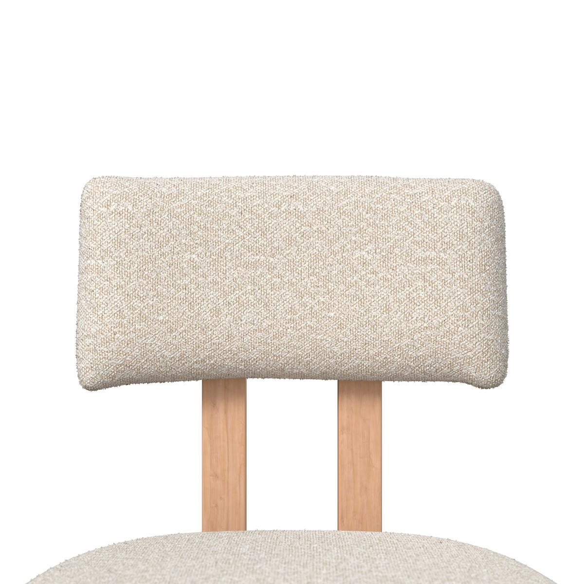 Barhocker Jonna Creme Bouclé Gepolstert - Creme/Naturfarben, MODERN, Holz/Textil (51/102/54cm) - Bessagi Home