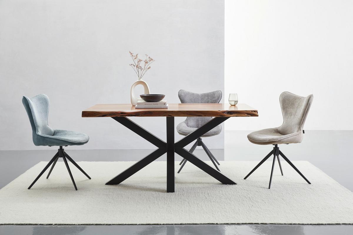 KRZESŁO RELAXO - czarny/taupe, Design, metal/tkanina (53/90/62cm) - Novel
