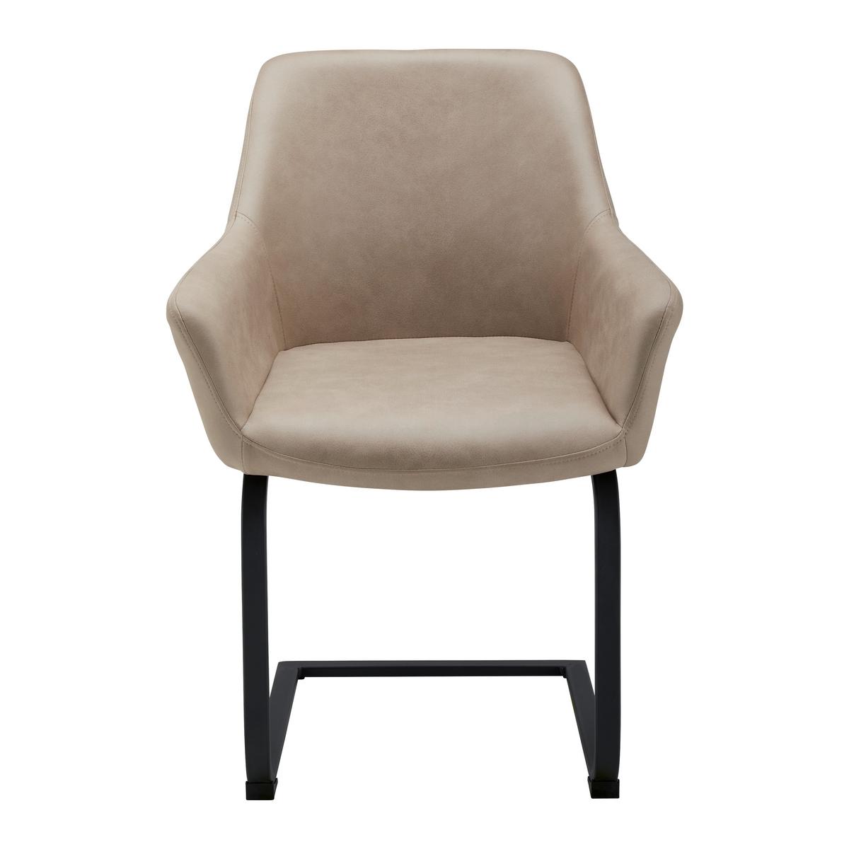 Schwingstuhl Pria Cognac Mikrofaser Gepolstert - Cognac/Schwarz, MODERN, Holz/Textil (61/85/62cm) - Bessagi Home