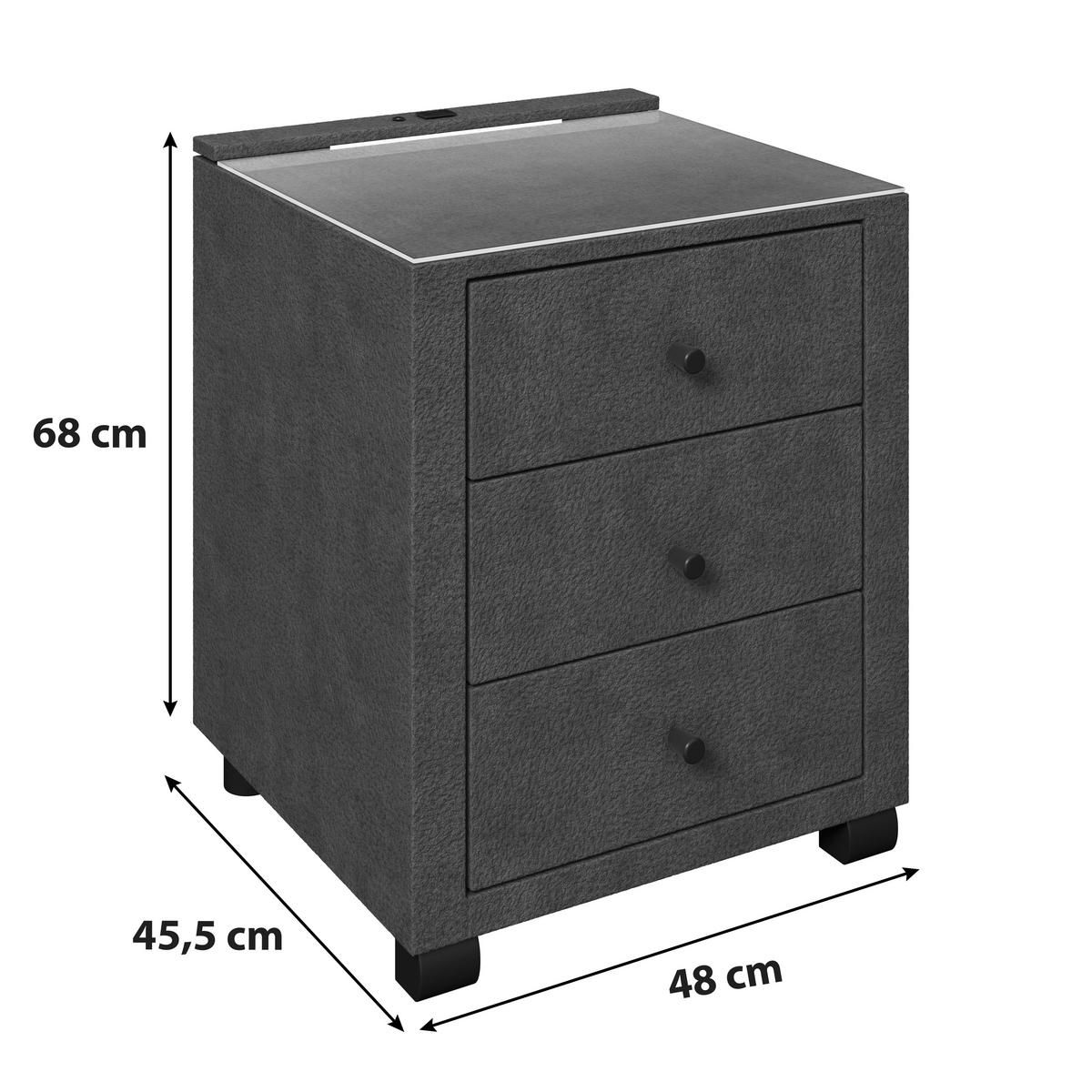 Nočna Omarica Elysia, Bordo - bordo, Trend, kovina/umetna masa (48/68/45,5cm) - Premium Living