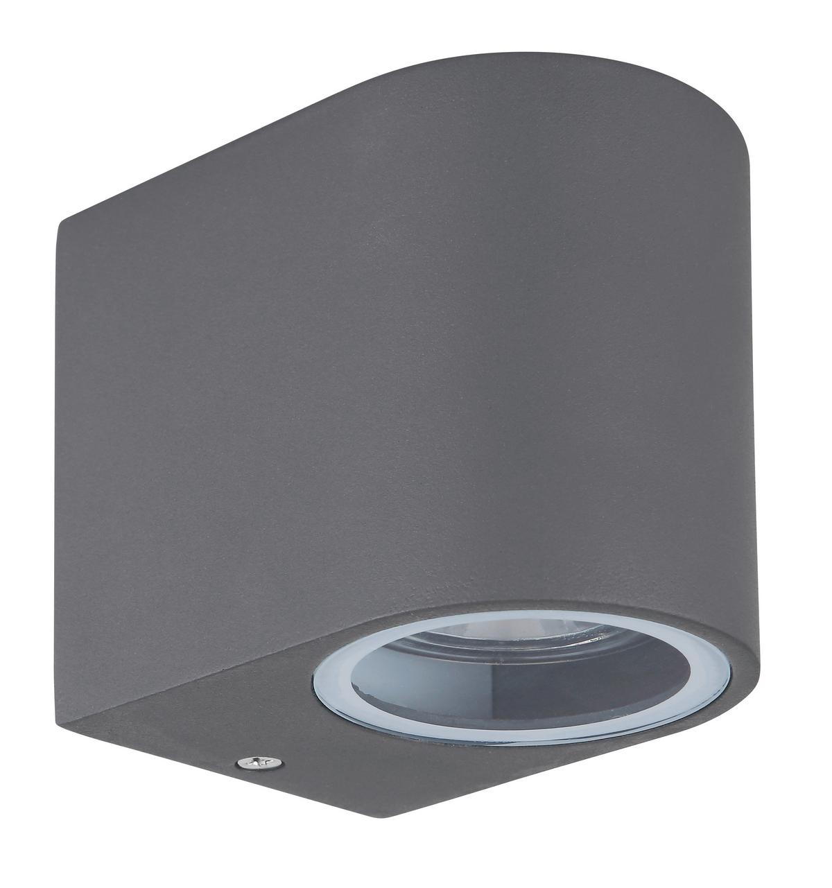 Außenleuchte Veronika max. 35 Watt - Klar/Anthrazit, Design, Glas/Metall (6,8/9,2/8,1cm) - Globo