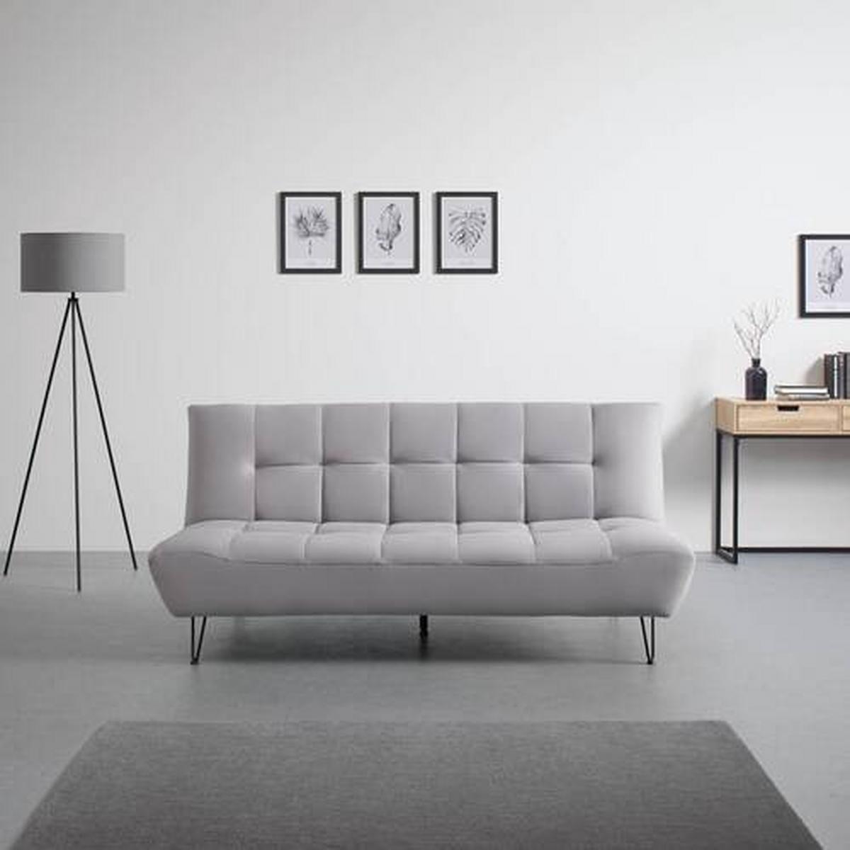 Canapea extensibila GELI - gri deschis, Modern, lemn/metal (192/88/97cm) - Bessagi Home