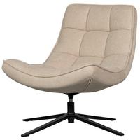 Sessel Maudi Naturfarben B: 74 cm - Schwarz/Naturfarben, Design, Textil/Metall (74/84/86cm) - Livetastic