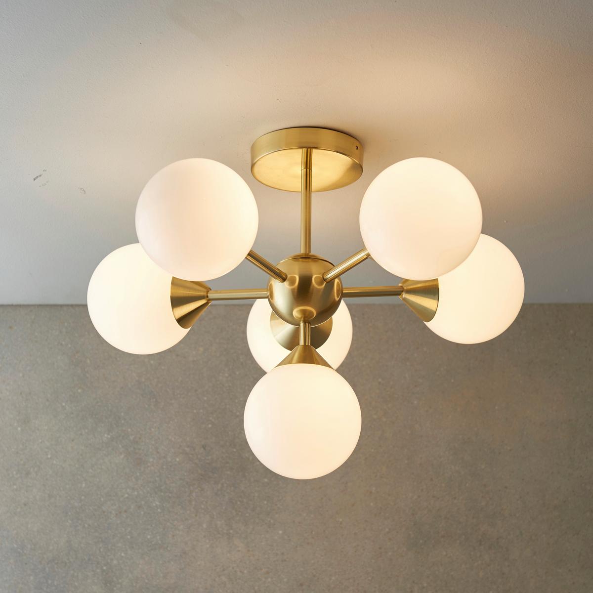 LAMPA SUFITOWA A1C1Y0 OSCAR - biały wysoki połysk/kolor chromowy, Konventionell, szkło (49.8/37cm) - ENDON