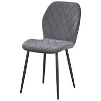 Stol Zoe, Žamet, Temno Siva - temno siva/črna, Trend, kovina/tekstil (58/85/47cm)