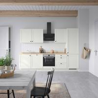 Küchenblock Cascada High m. Geräten Weiß - Eichefarben/Schwarz, MODERN, Holzwerkstoff/Metall (300cm) - Nobilia