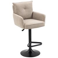 STOŁEK BAROWY POINT -EXKLUSIV- - beżowy/kremowy, Design, metal/tkanina (54/98-120/58cm) - Novel