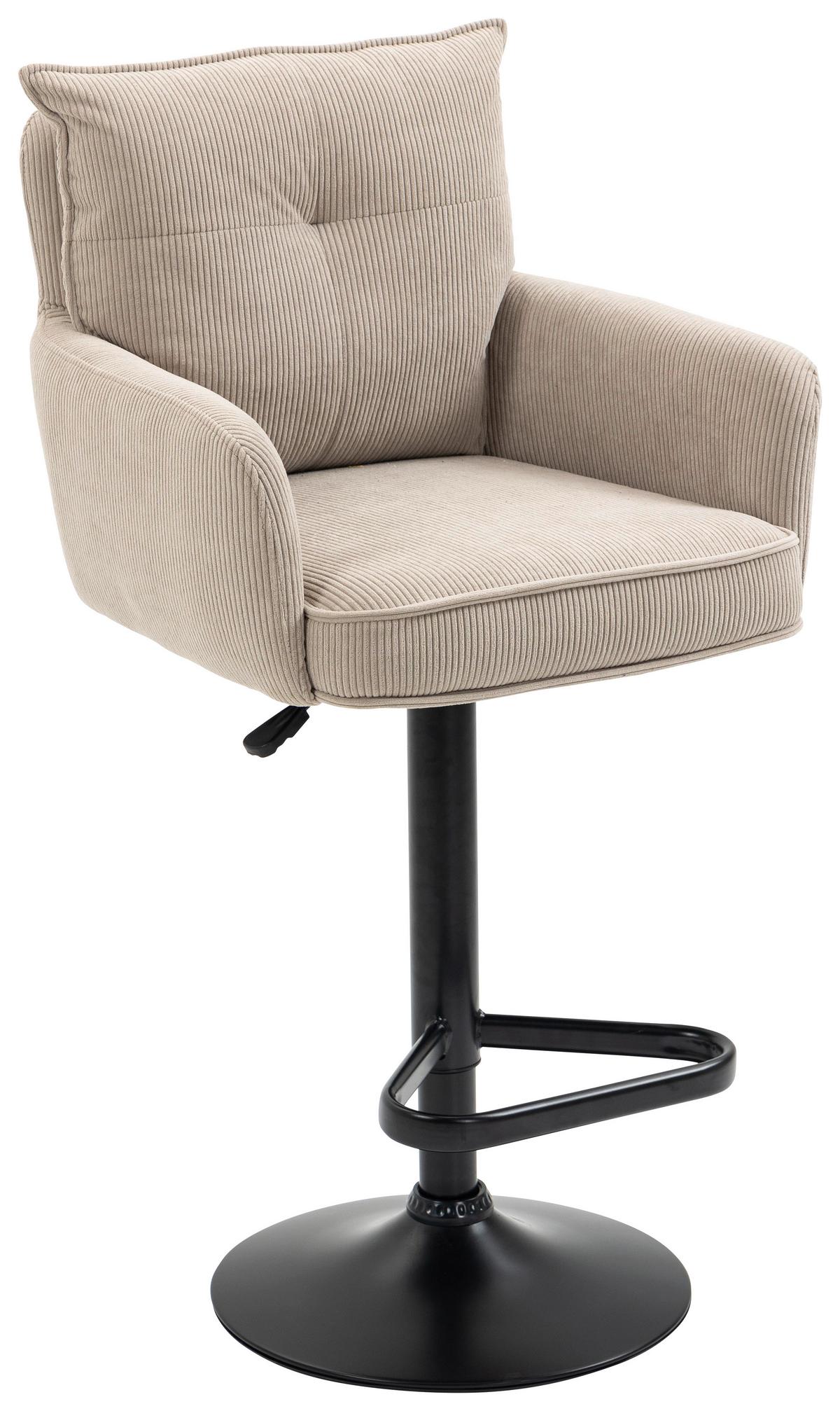 STOŁEK BAROWY POINT -EXKLUSIV- - beżowy/kremowy, Design, metal/tkanina (54/98-120/58cm) - Novel