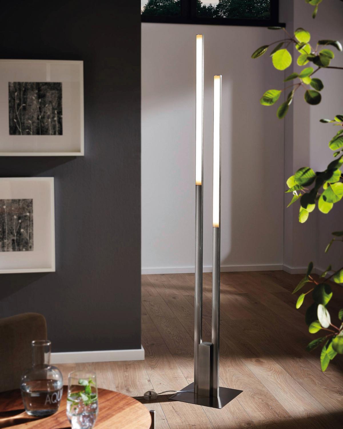 LAMPA STOJĄCA LED 900078* FRAIOLI-Z - biały/kolor niklowy, Design, tworzywo sztuczne/metal (28/175,5cm) - Eglo
