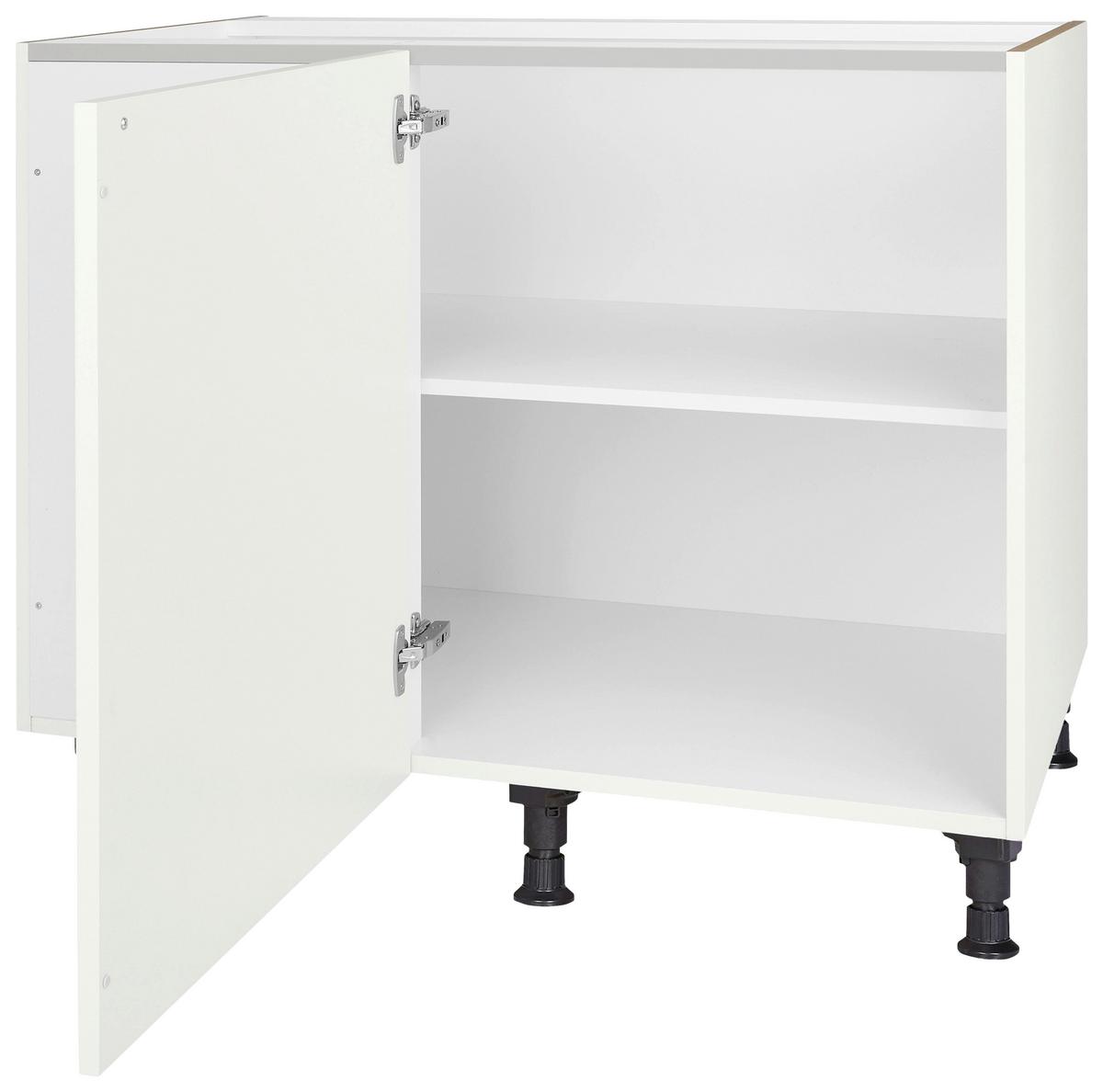 Eckunterschrank Cascada Weiß - Schwarz/Weiß, MODERN, Holzwerkstoff/Metall (125/87/65cm) - Nobilia