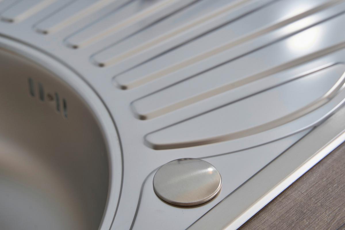 Spüle Edelstahl B: ca. 77 cm - Edelstahlfarben, Trend, Metall (77/20/48cm) - Respekta