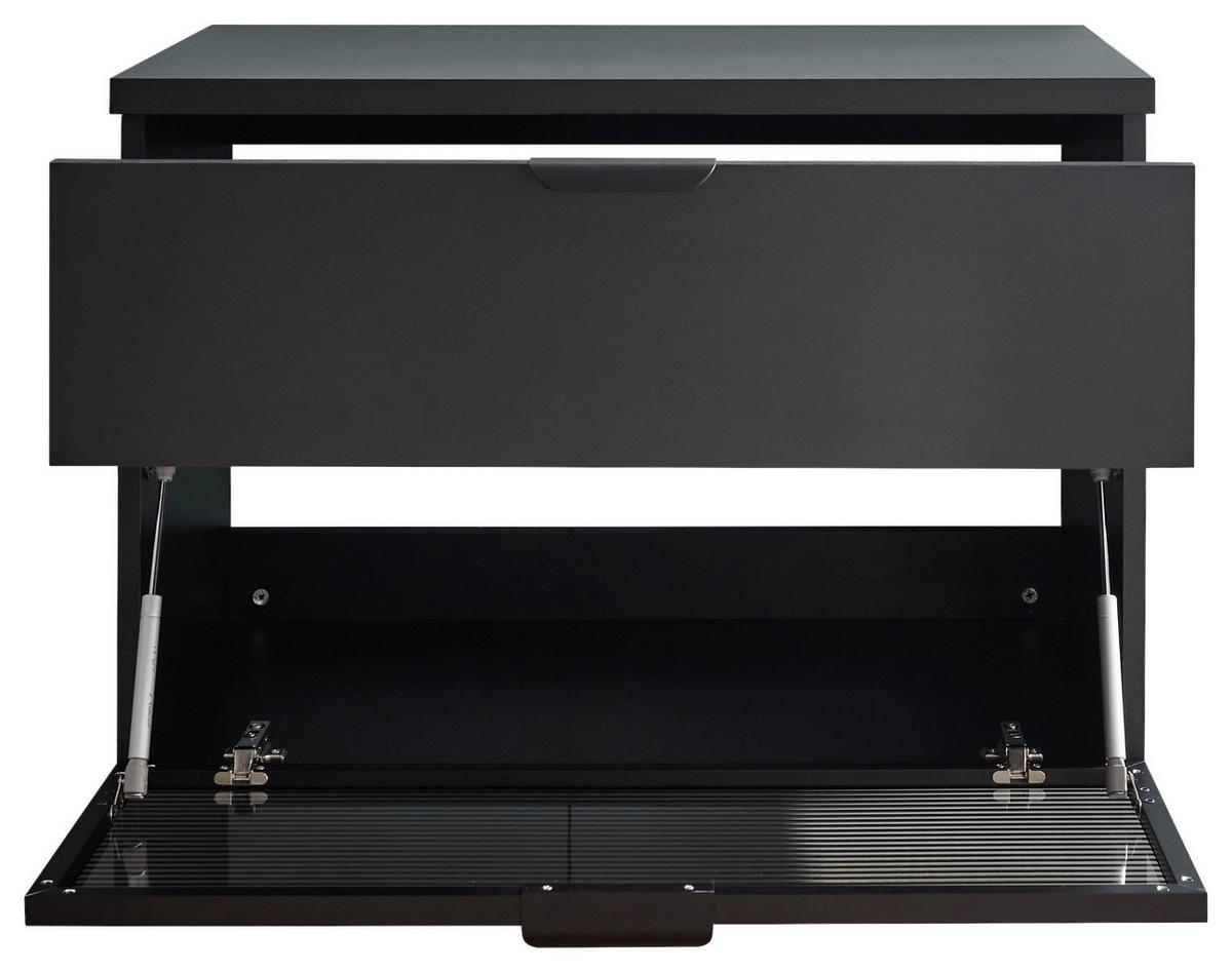 Mosdó Alatti Szekrény Diosa - fekete, Konventionell, faalapú anyag/üveg (80/55/46cm) - home24