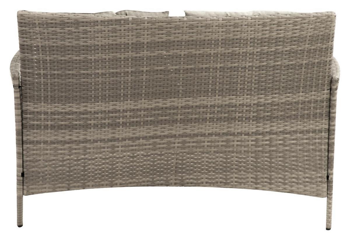Loungegarnitur 4-tlg. Wien Kunststoffgeflecht mit Kissen - Beige/Grau, MODERN, Kunststoff/Textil (140/68/80cm) - Gardenson