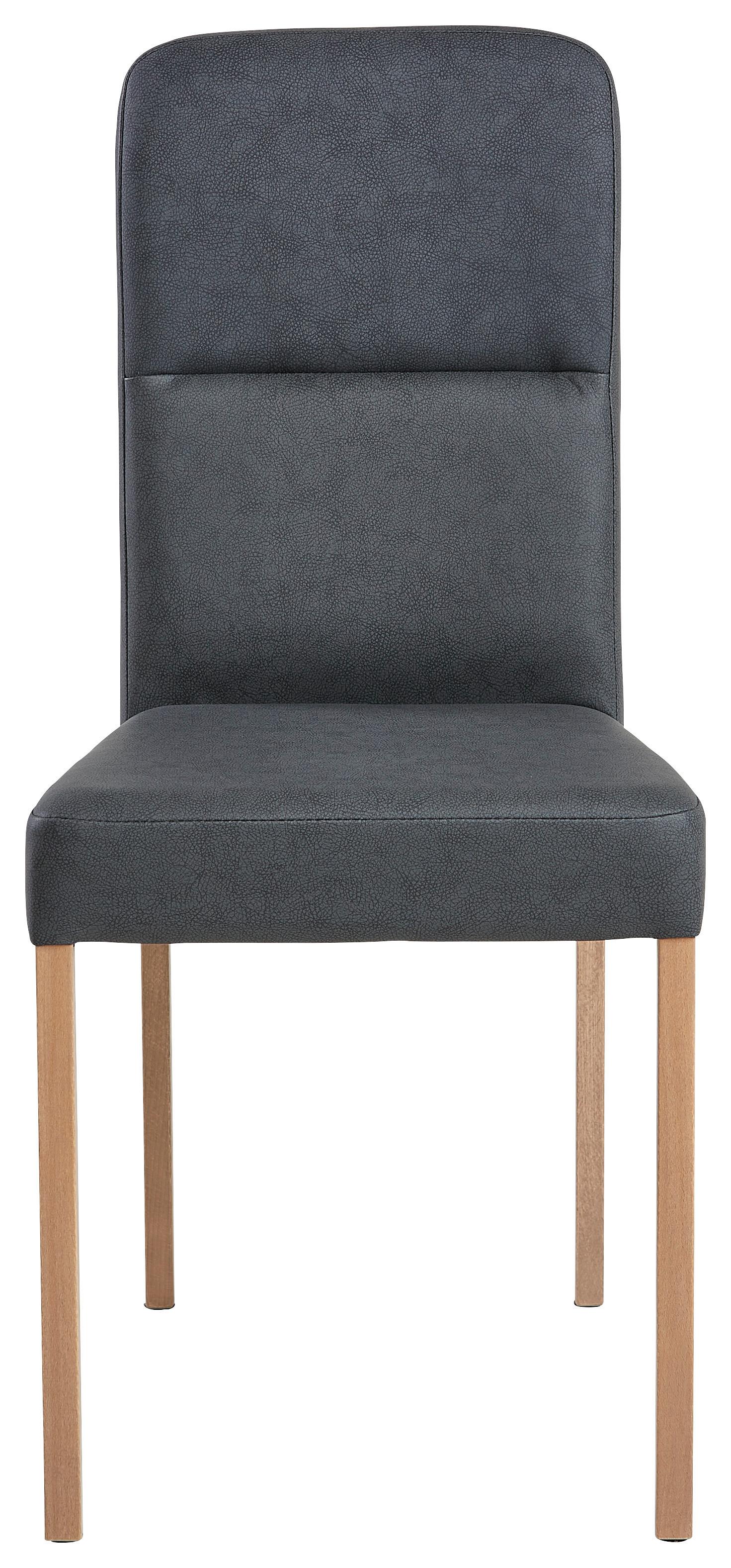 Stuhl Solar in Schwarz Lederlook - Eichefarben/Schwarz, Basics, Holz/Textil (45/90/55cm) - Mömax