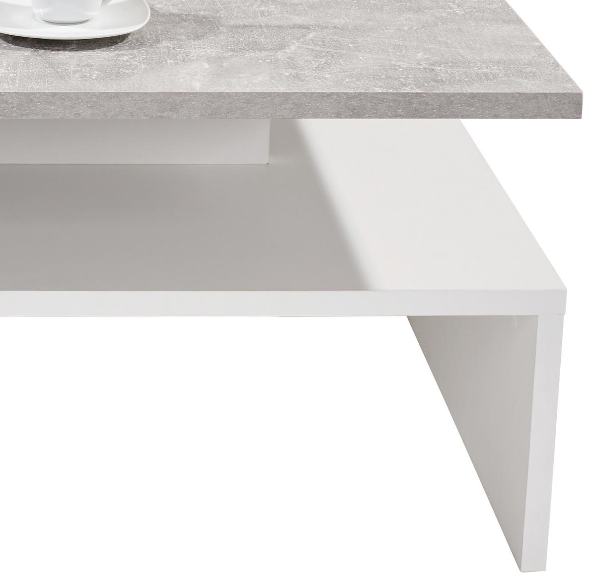 Măsuță de cafea LAURA - alb/gri, Modern, material pe bază de lemn (90/42/60cm) - Modern Living