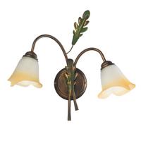 Wandleuchte Quercia Bronze/Olivgrün max. 6 Watt - Bronzefarben/Olivgrün, Natur, Glas/Metall (40/20/36cm)