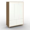 GARDEROB MARLO - vit/ekfärgad, Modern, trämaterial/trä (148/223/60cm) - Bessagi Home