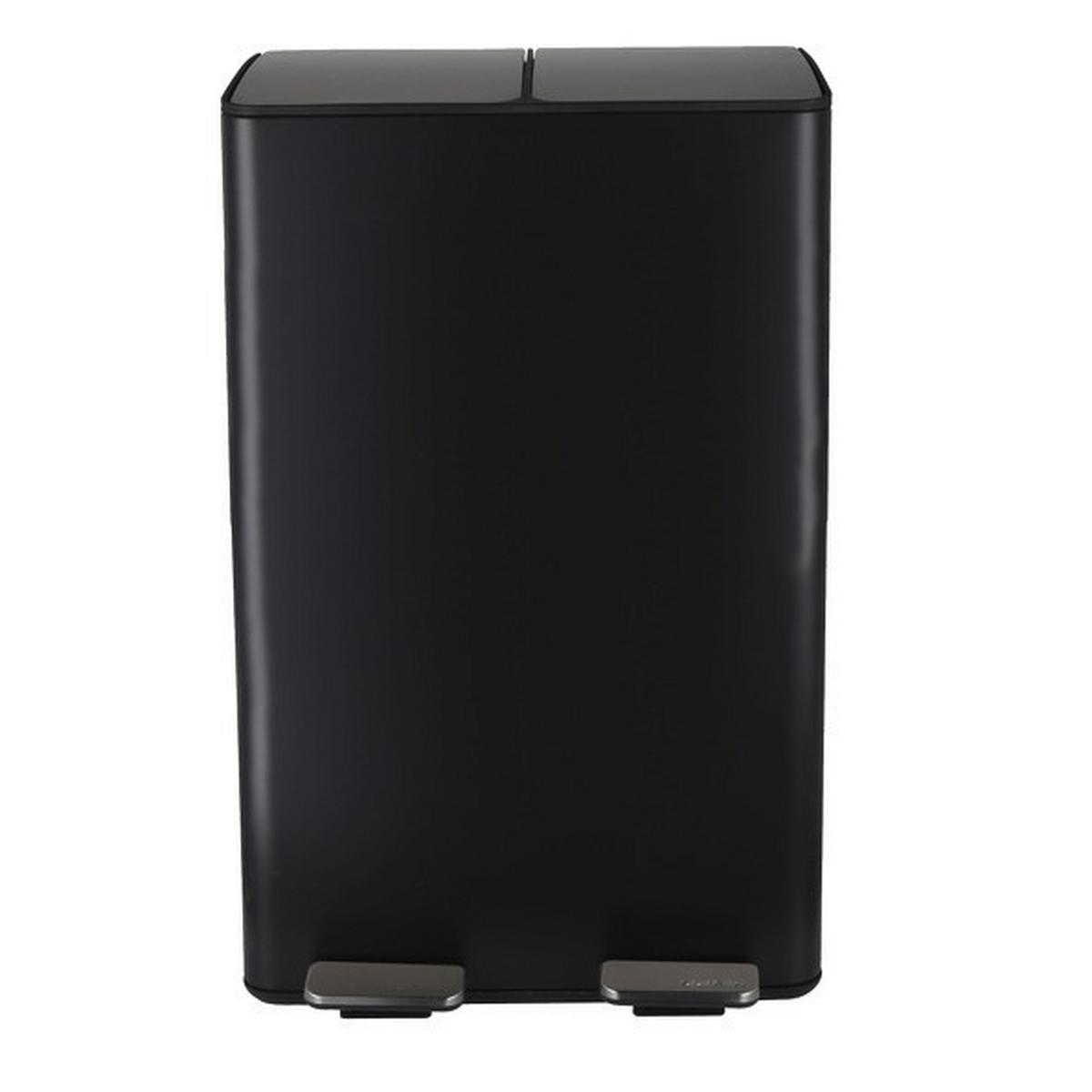 Abfalleimer Aliya Matt-Black - Schwarz, Basics, Kunststoff/Metall (45/30/71cm) - Spirella