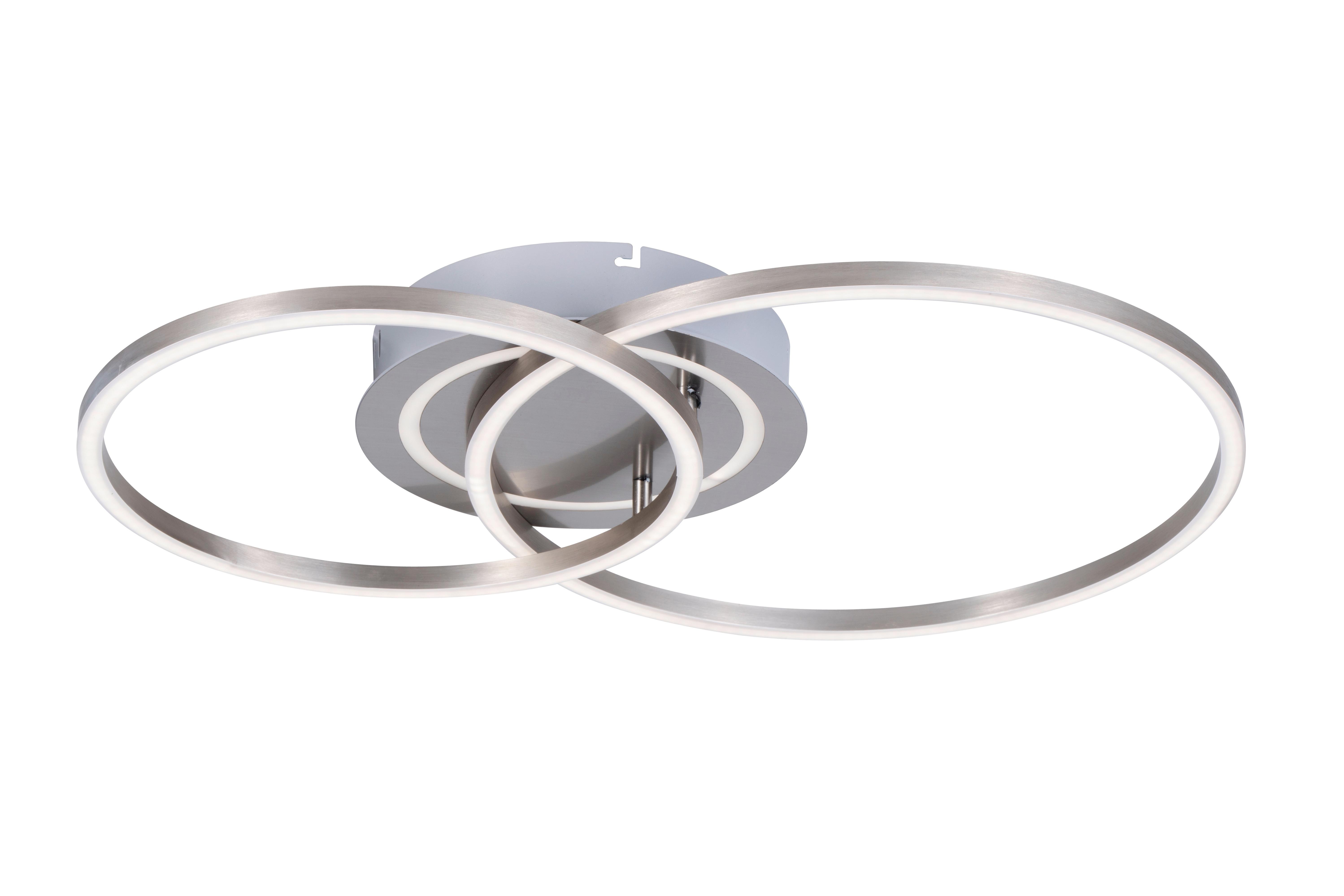 LED-DECKENLEUCHTE RERI - Weiß/Grau, KONVENTIONELL, Kunststoff/Metall (57,4/38,2/8,1cm) - Premium Living
