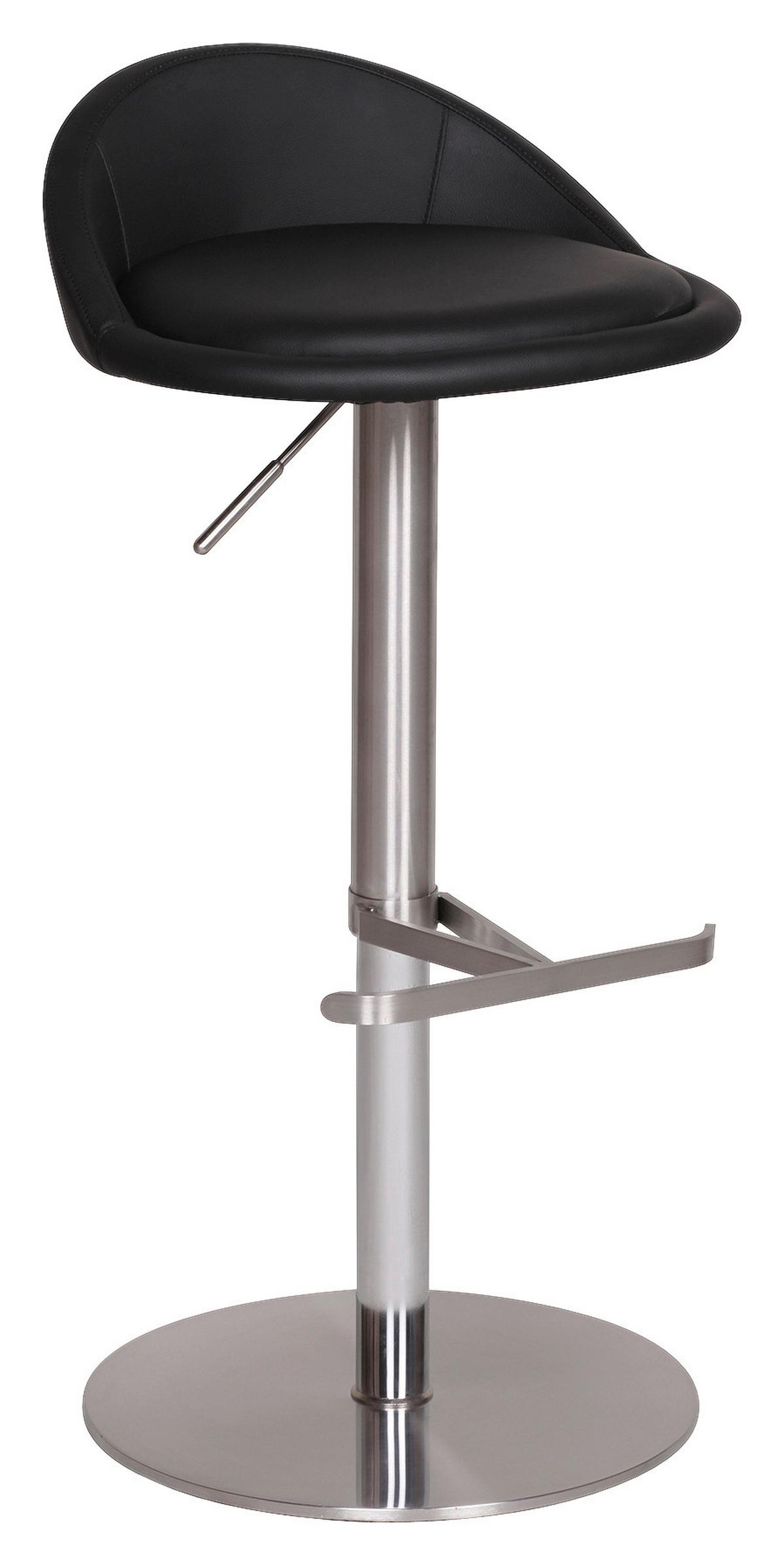 Barski Stol Wl1.281 - srebrne barve/črna, Moderno, kovina/tekstil (43/54-79/43cm) - MID.YOU