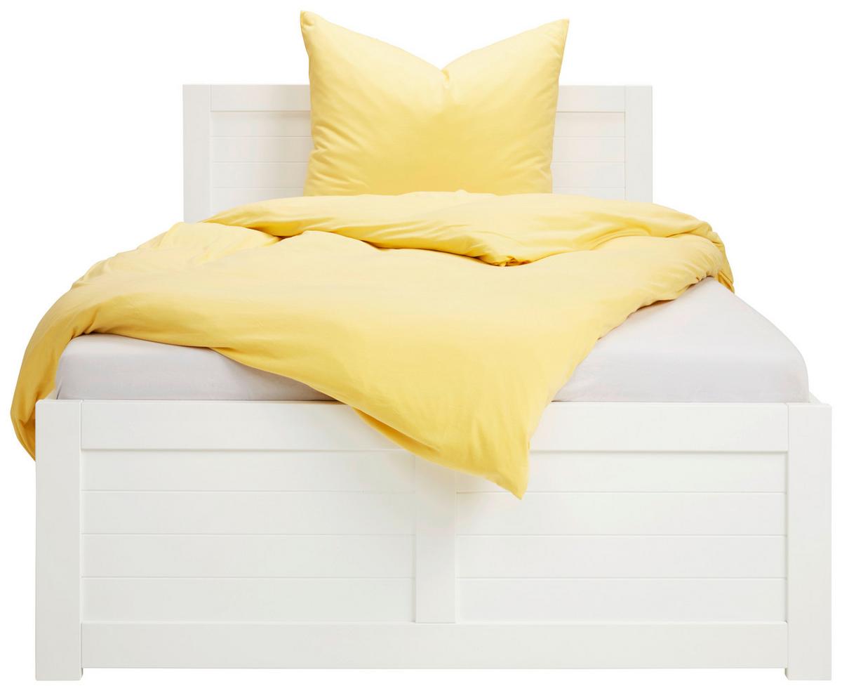 Postelja Madita, Bela, 140x200 - bela, Romantika, leseni material/les (150/90/208cm) - Mömax