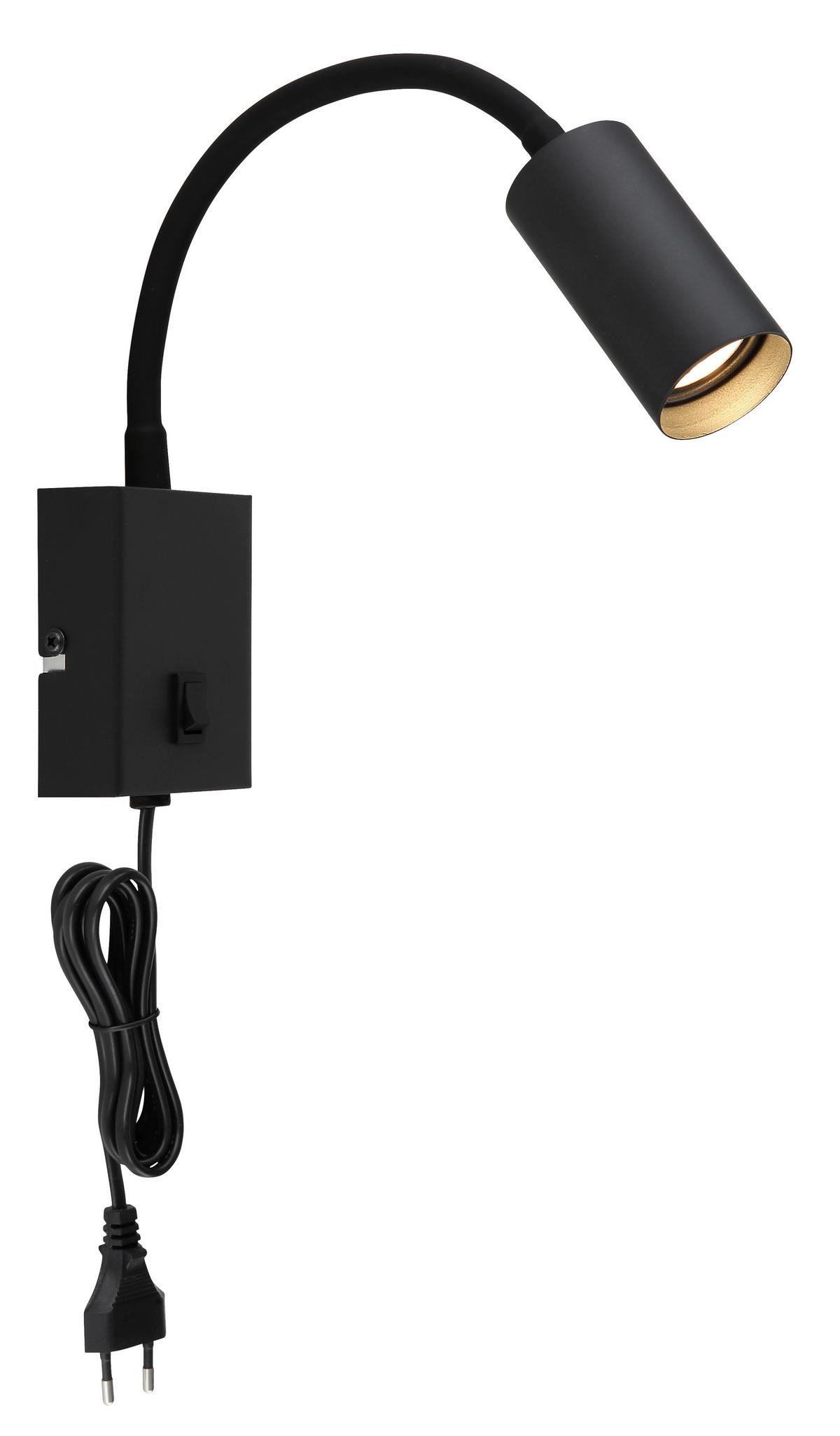 Led Zidna Svjetiljka Este - crni krom/crna, Design, metal/plastika (13/35,5cm) - Globo