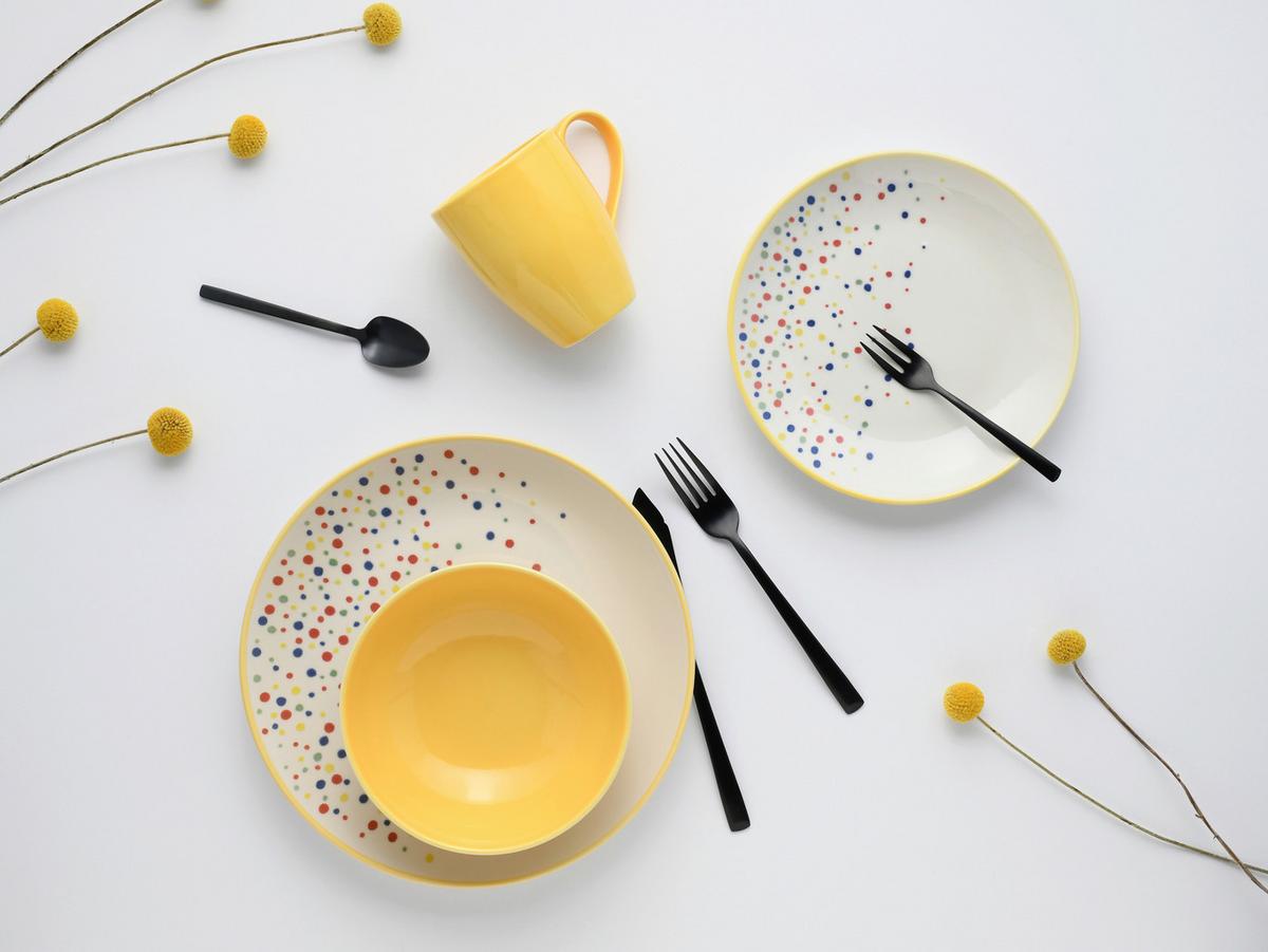Kombinirani Servis Joy Yellow, 16-Delni - rumena/krem barve, Basics, keramika - Creatable