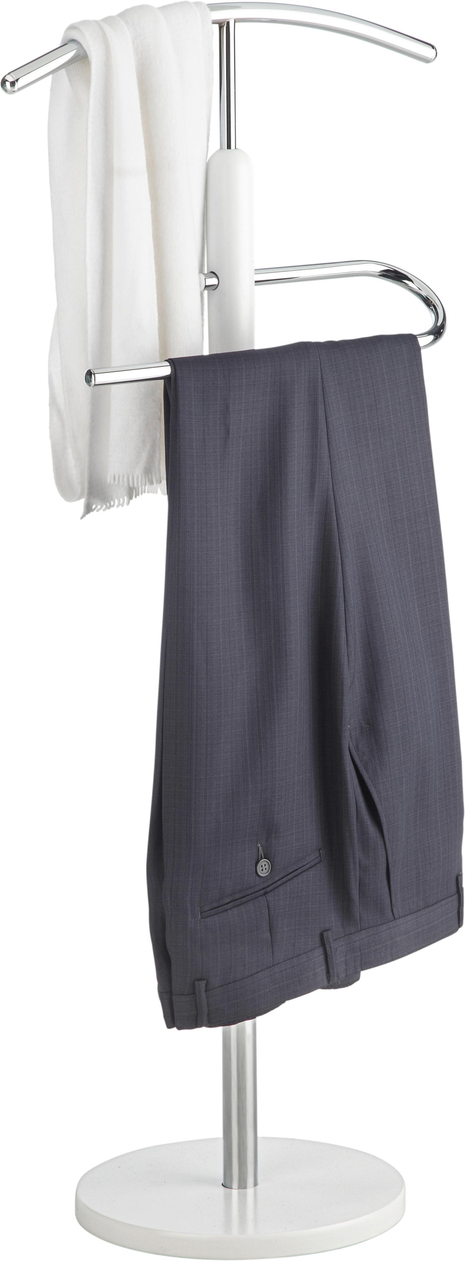 Herrendiener in Weiß - Chromfarben/Weiß, KONVENTIONELL, Holzwerkstoff/Metall (42/110/30cm) - Mömax