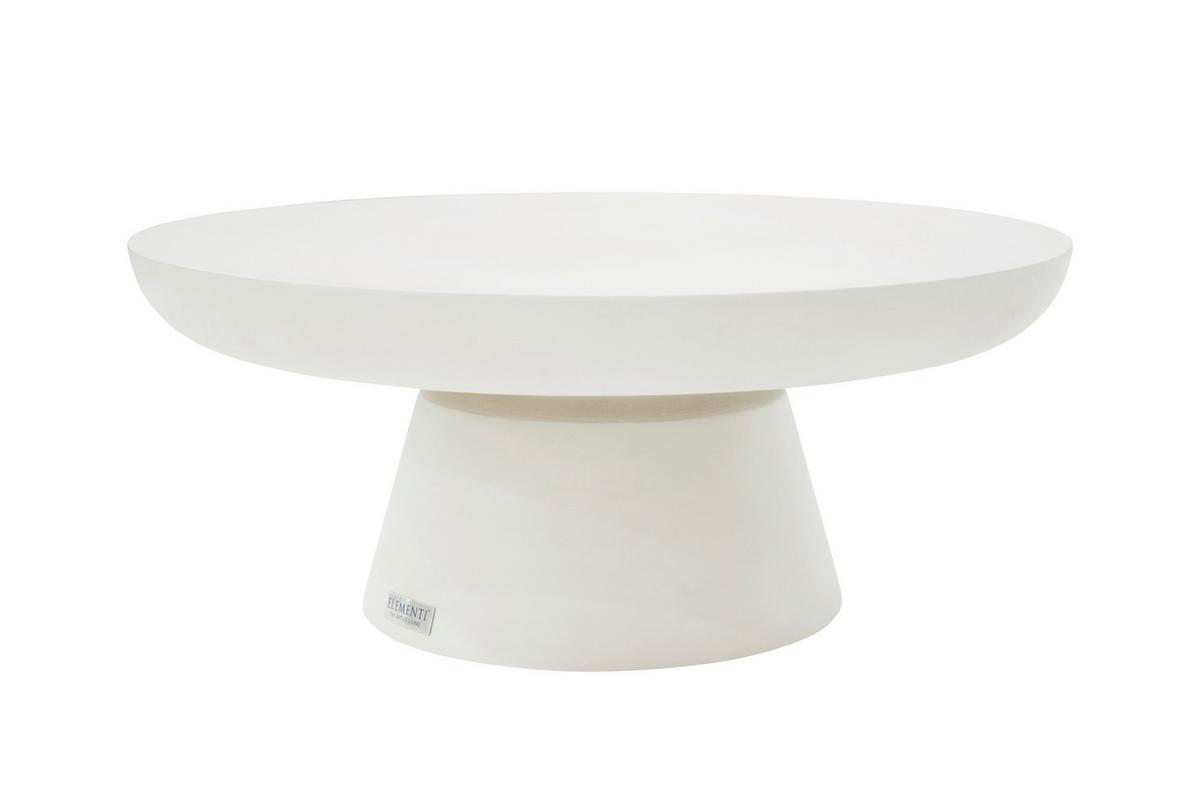 Loungetisch Kylix Weiß - Weiß, KONVENTIONELL, Stein (66/66/35cm) - Gardenson