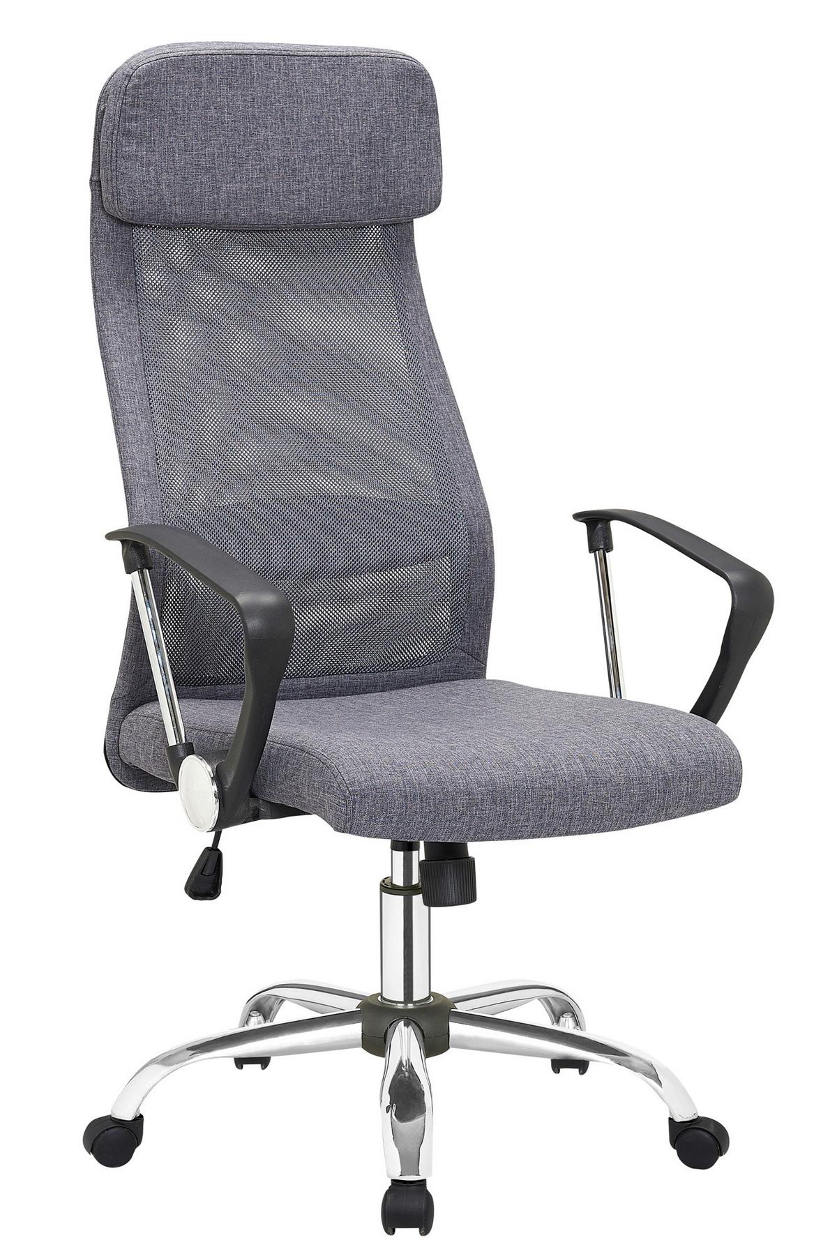 Pisarniški Stol Büro, Siva - srebrne barve/siva, Moderno, kovina/umetna masa (62/118/60cm) - Livetastic