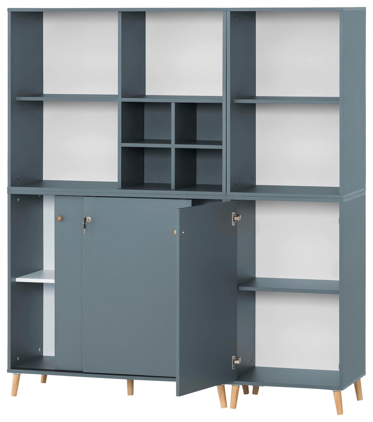 Aktenschrank Set US1000 Petrol ca. 151,05x175,2x41cm - Petrol, MODERN, Holzwerkstoff (151,05/175,2/41cm) - MID.YOU