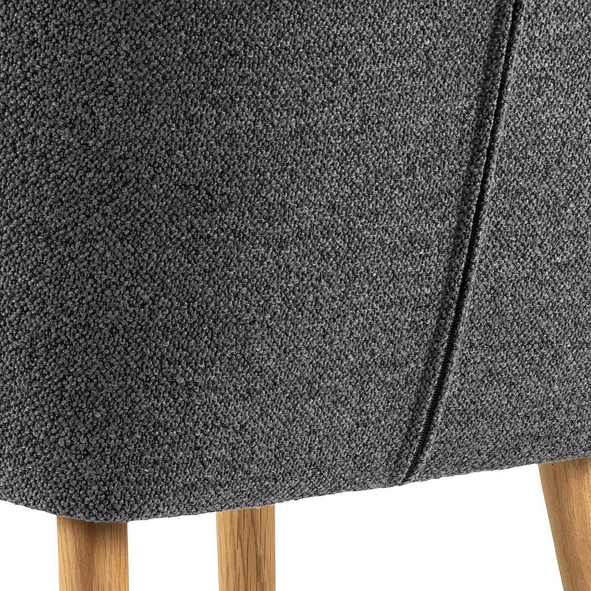 KRZESŁO Z PODŁOKIETNIKAMI NORA - kolor dębowy/szary, Konventionell, tkanina/drewno (58/84/58cm) - MID.YOU