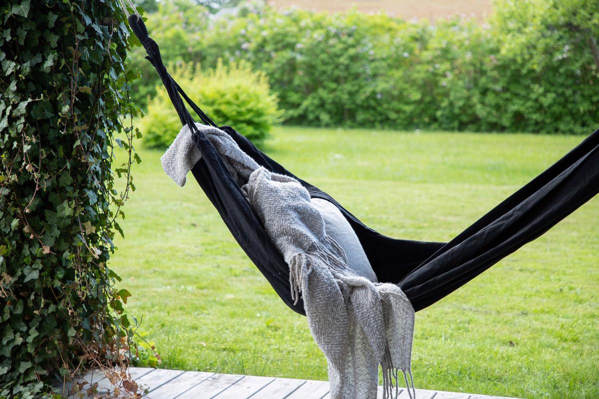 Hängematte Hedvig ca. 150x200 cm Schwarz - Schwarz, KONVENTIONELL, Kunststoff (150/1/200cm) - Gardenson