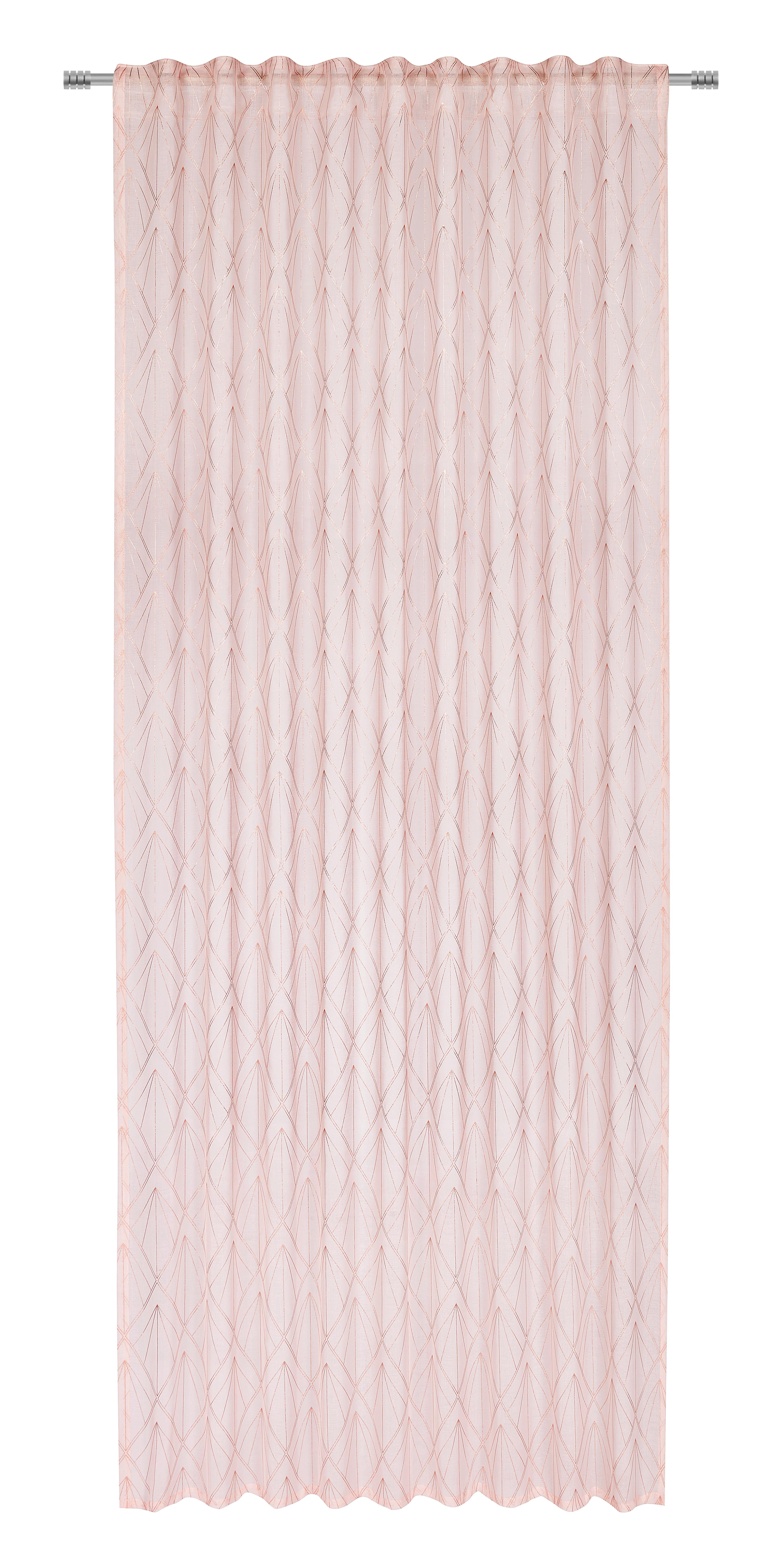 Končana Zavesa Esther - roza/rožnato zlata, Romantika, tekstil (135/245cm) - Modern Living