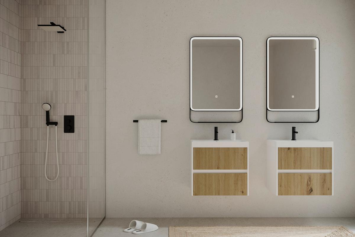 Element S Umivaonikom Portofino - hrast Artisan/bijela visoki sjaj, Moderno, drvni materijal/prirodni materijali (60/51/40cm)