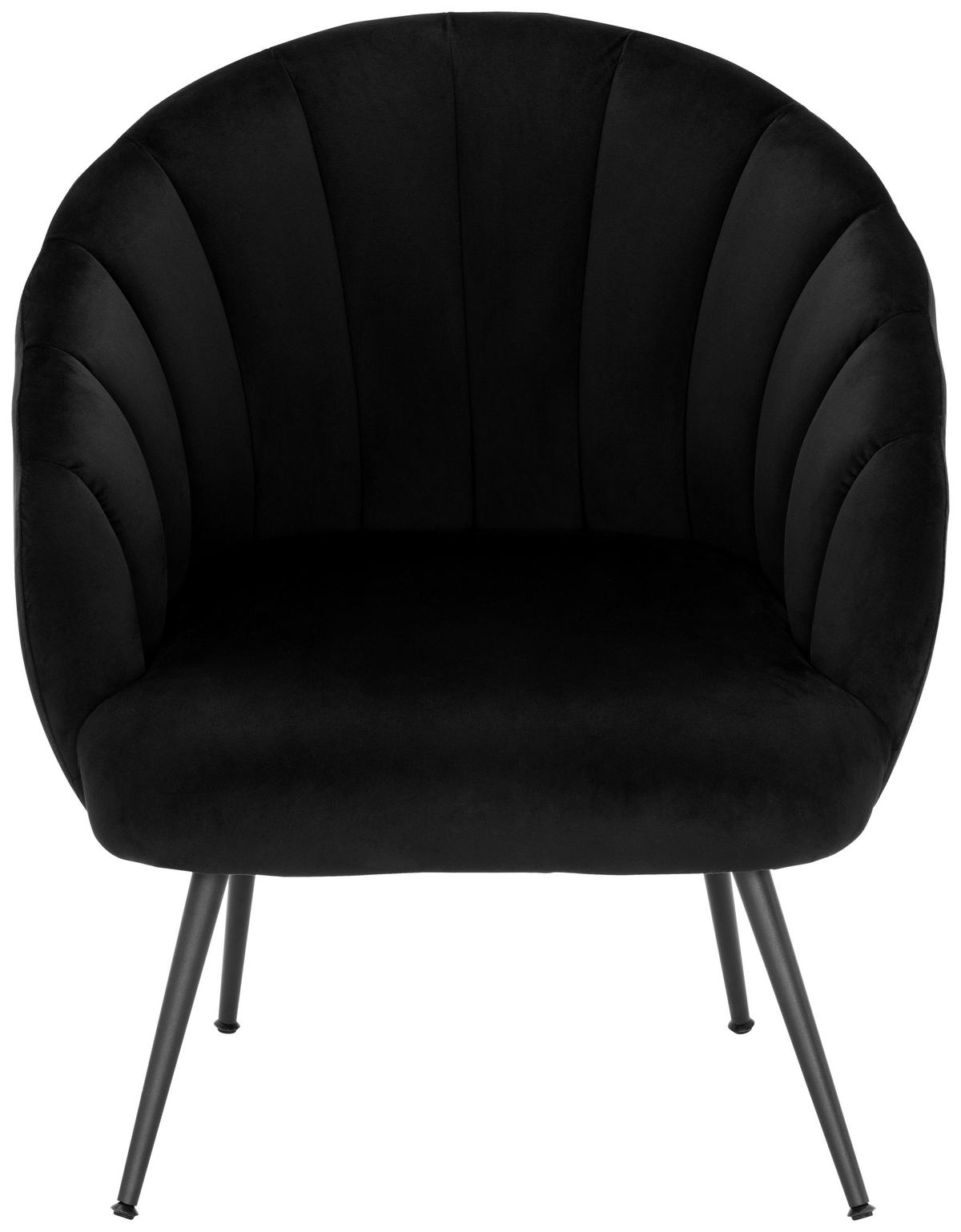 FOTEL KOKTAJLOWY KIRA - czarny/niebieski, Modern, metal/tkanina (67/80/78cm) - Livetastic