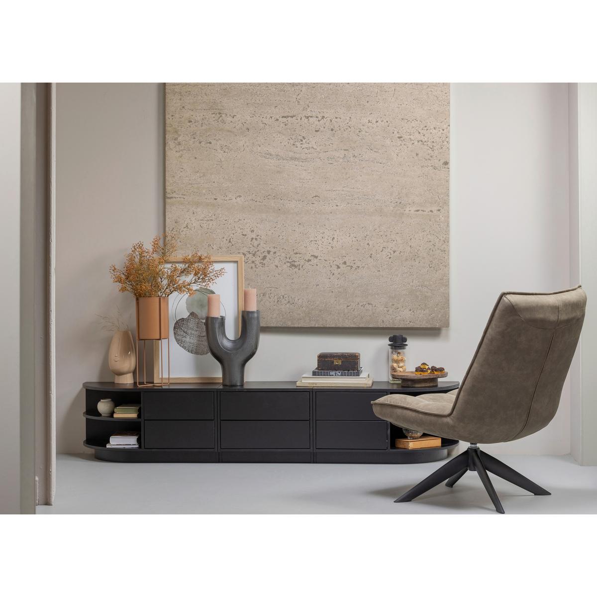 Sessel Jouke Grün B: 70cm - Schwarz/Grün, Design, Textil/Metall (70/97/85cm) - Livetastic