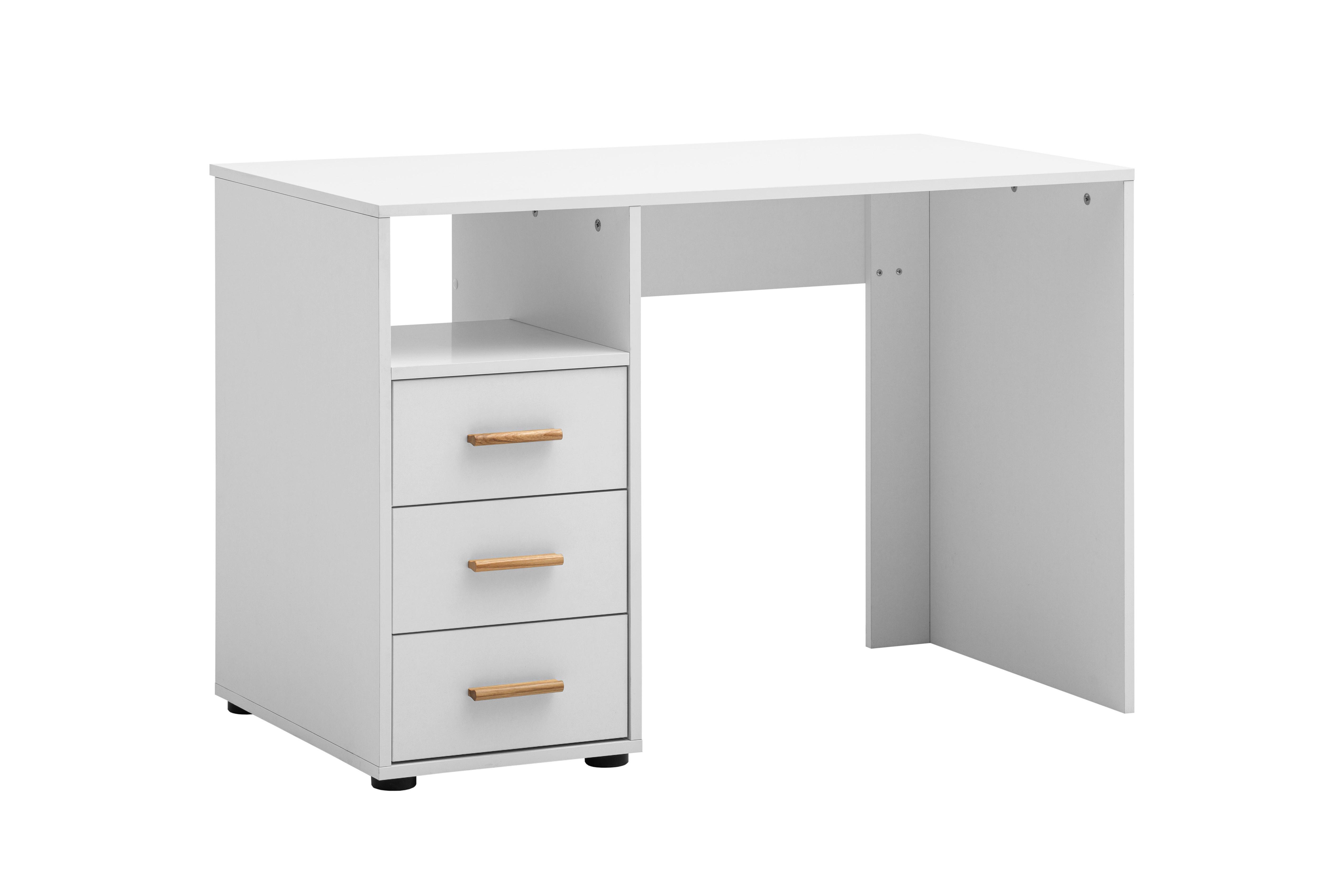 Schreibtisch Torge Weiß - Weiß, MODERN, Holz/Holzwerkstoff (109/58/74cm) - Livetastic